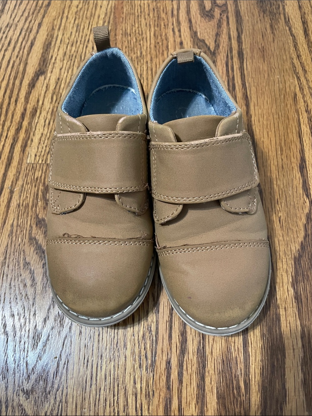 Kids Tan Velcro Dress Shoes